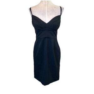 Black Halo Magnus Sheath Cocktail Dress Black Size 6 Party Stretchy